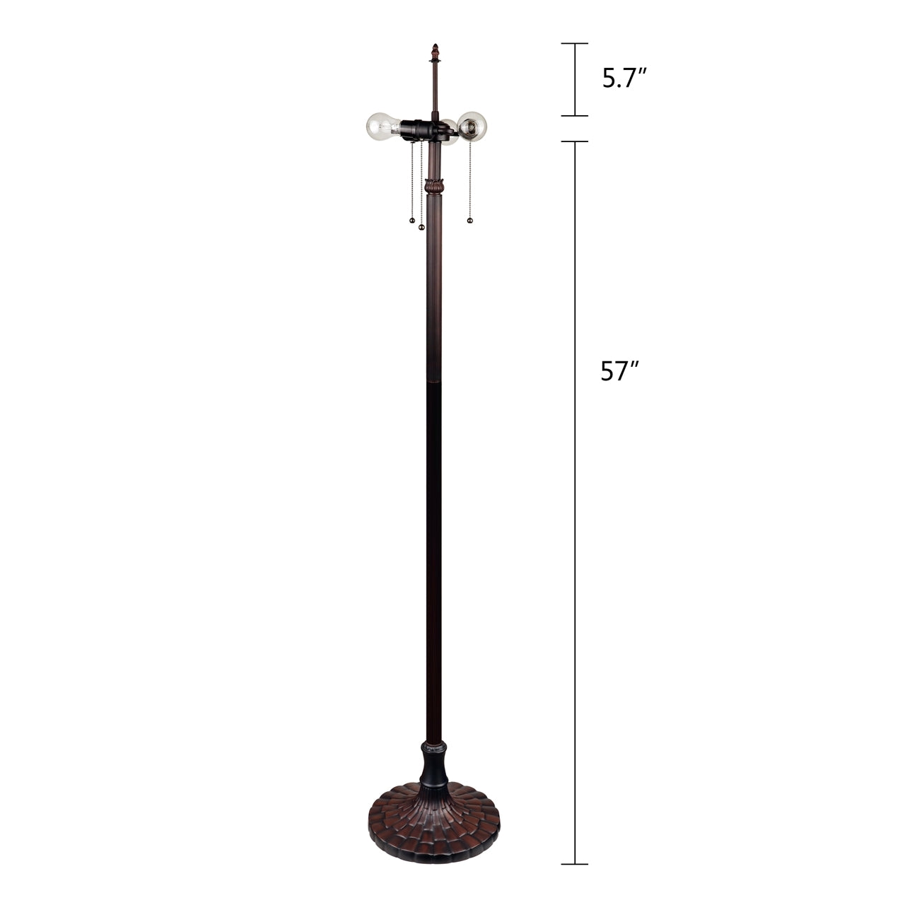 64.76" Antique Vintage Style Stained Glass Floor Lamp