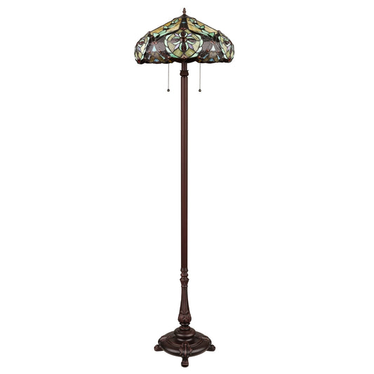 65.5" Antique Vintage Style Stained Glass Floor Lamp