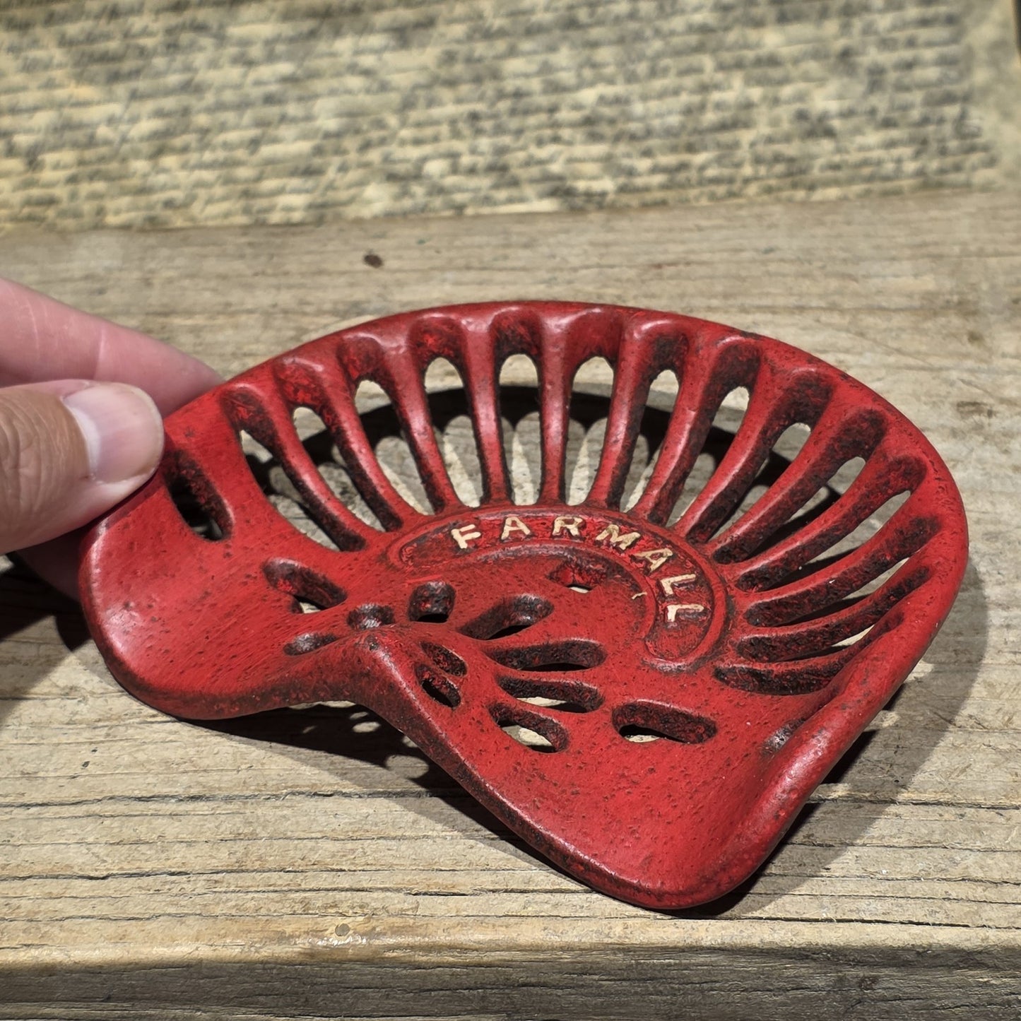 5" Mini Farmall Cast Iron Tractor Seat – Red IH Salesman Sample Paperweight
