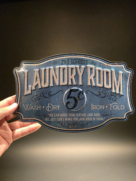 Metal Vintage Style Laundry Room Sign