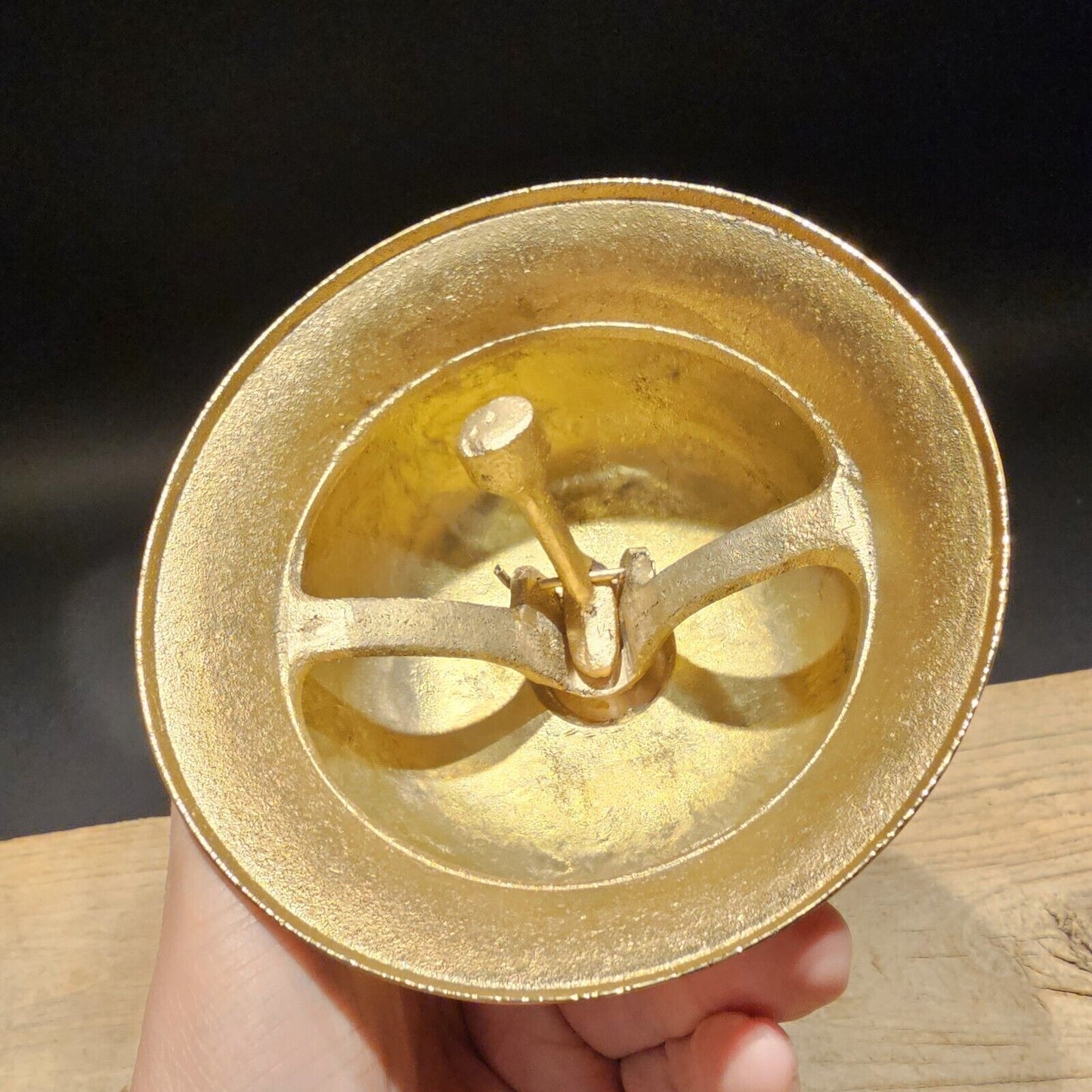 Large 5 1/2" Antique Vintage Style Ornate Brass Table Desk Bell