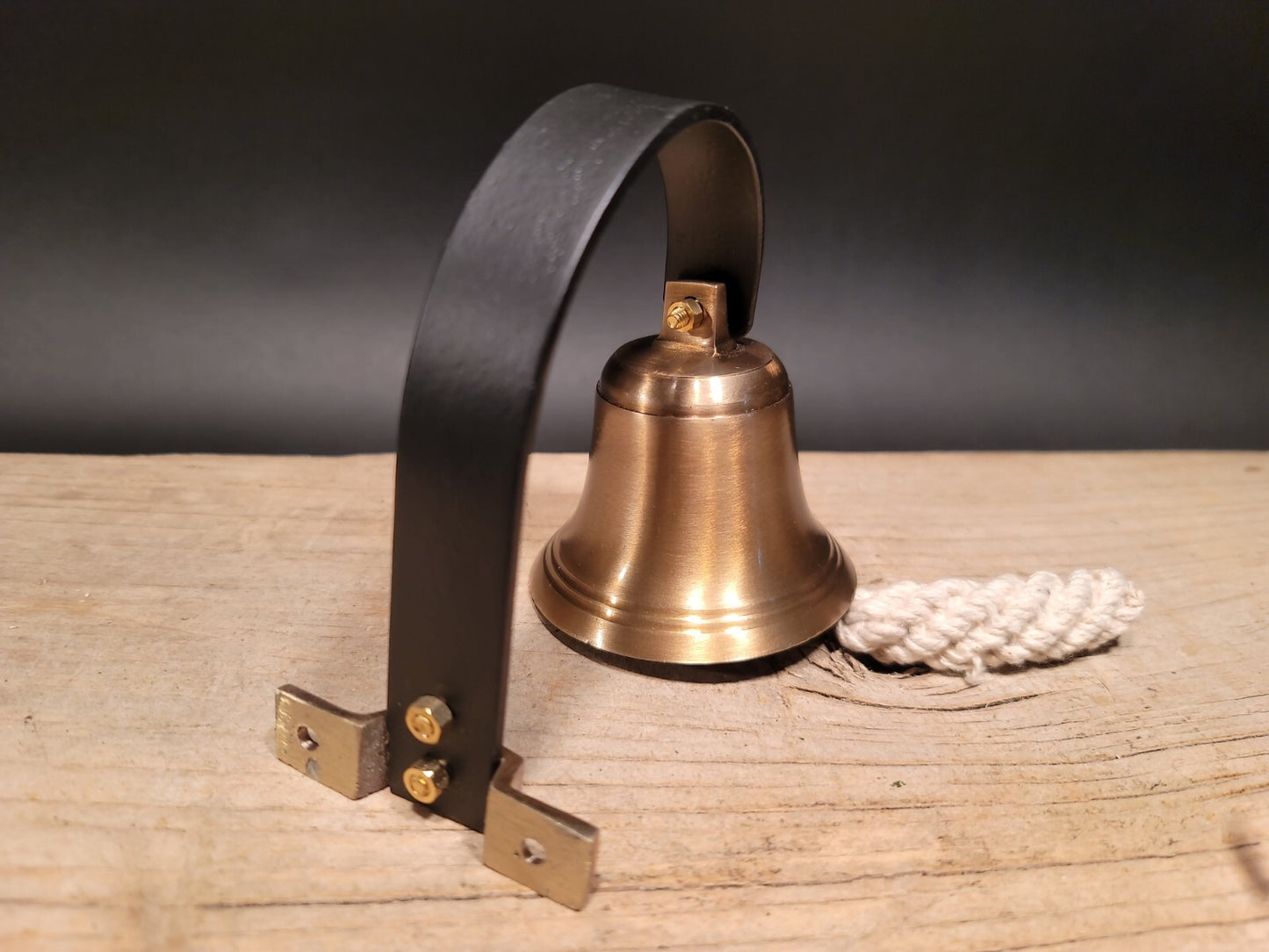 Antique Vintage Style Brass Wall Mount Dog Doorbell Bar Bell