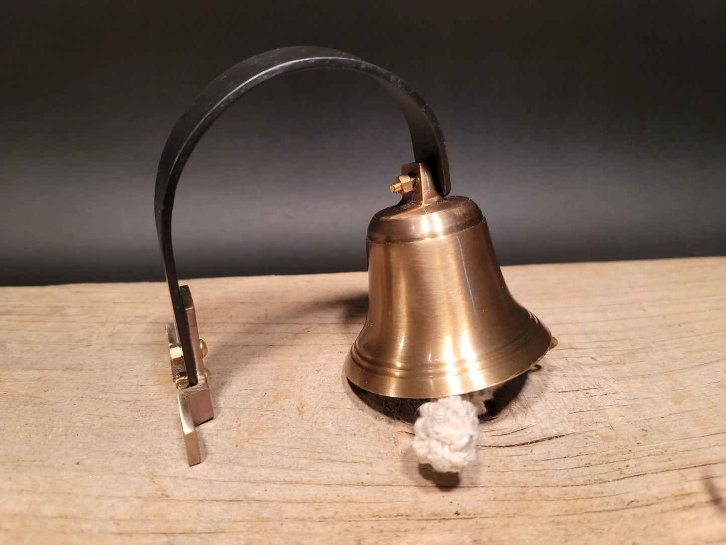 Antique Vintage Style Brass Wall Mount Dog Doorbell Bar Bell