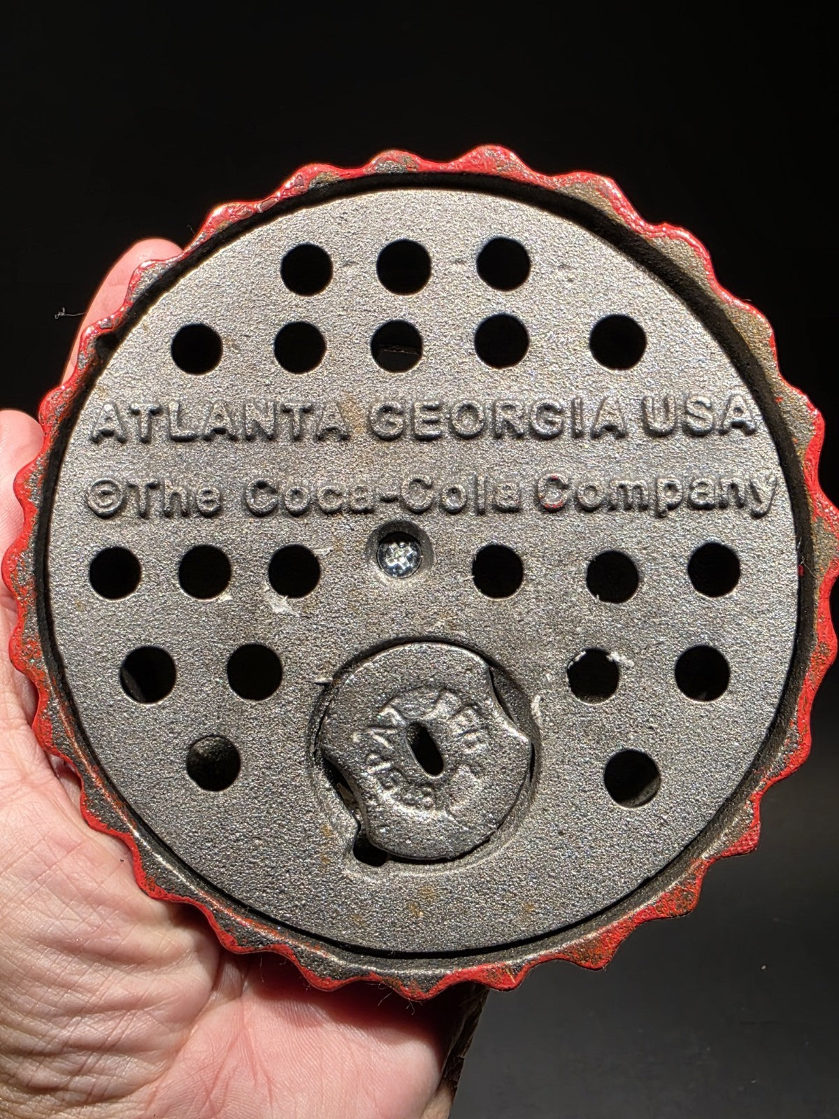 Antique Vintage Style Cast Iron Coca Cola Bottle Cap Coin Bank Atlanta Ga.