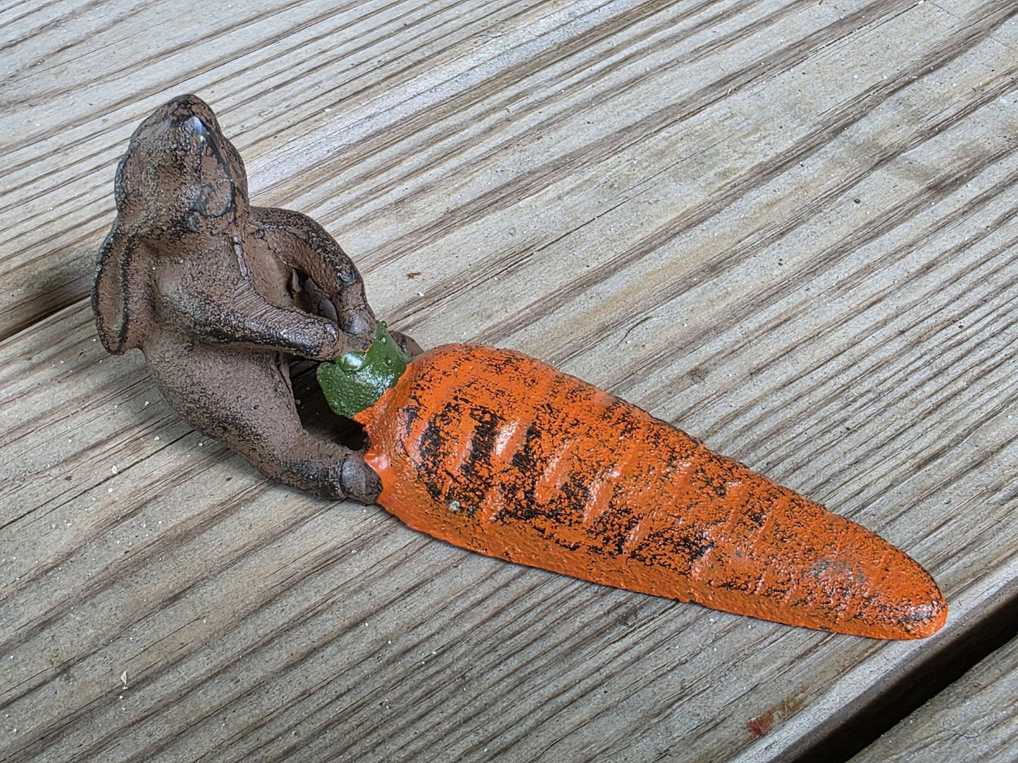 Antique Vintage Style Cast Iron Door Stop Rabbit Hare Wedge