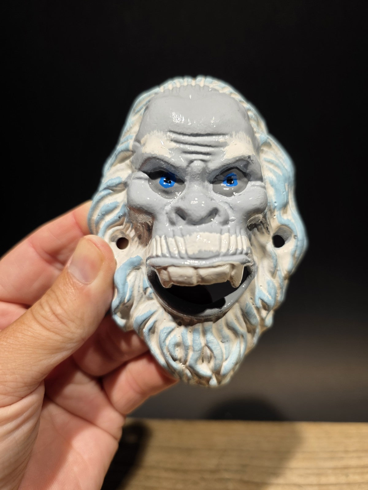 Antique Vintage Style Cast Iron Yeti Sasquatch Wall mount Bottle Opener