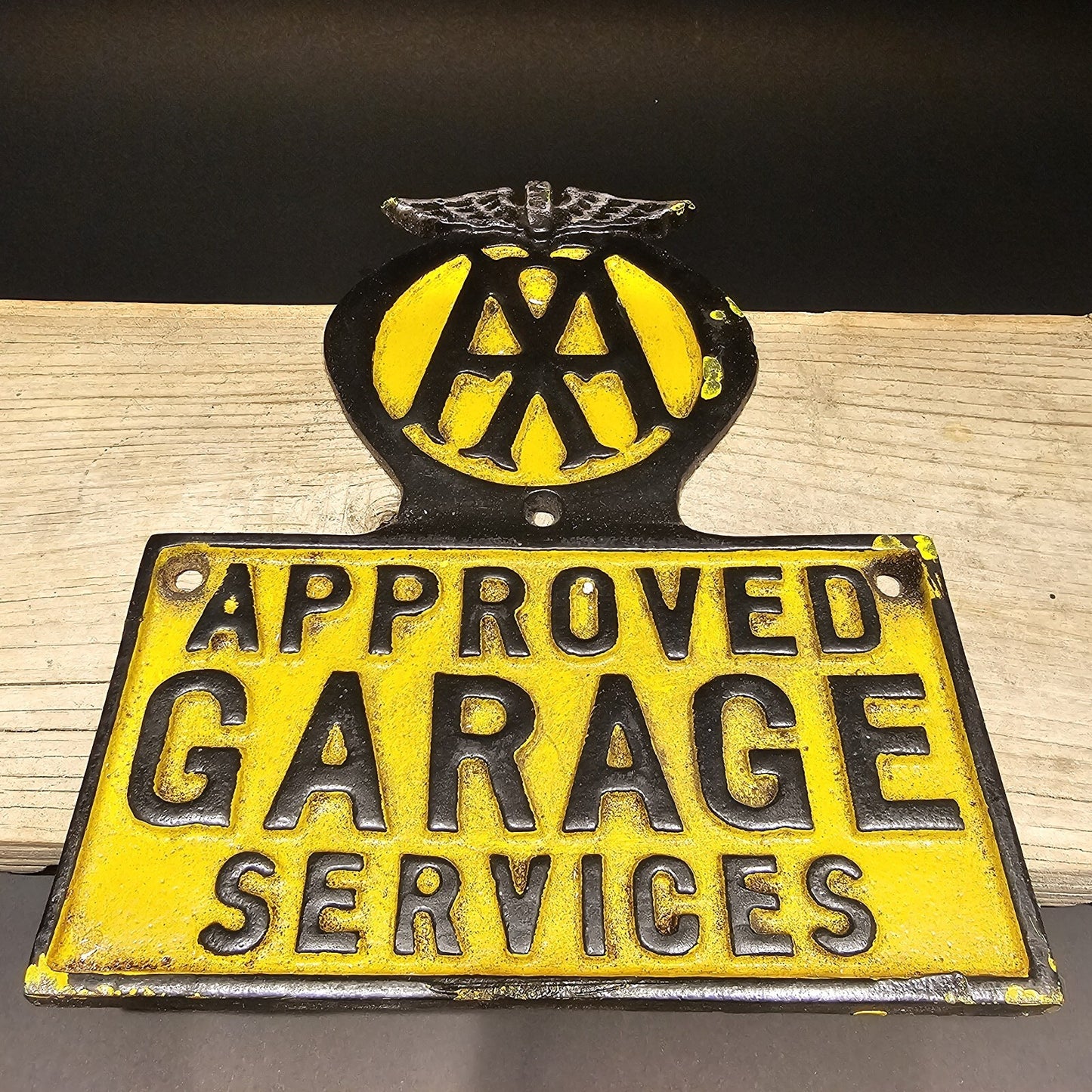 Antique Vintage Style Cast Iron AAA Approved Garage Sign Plaque