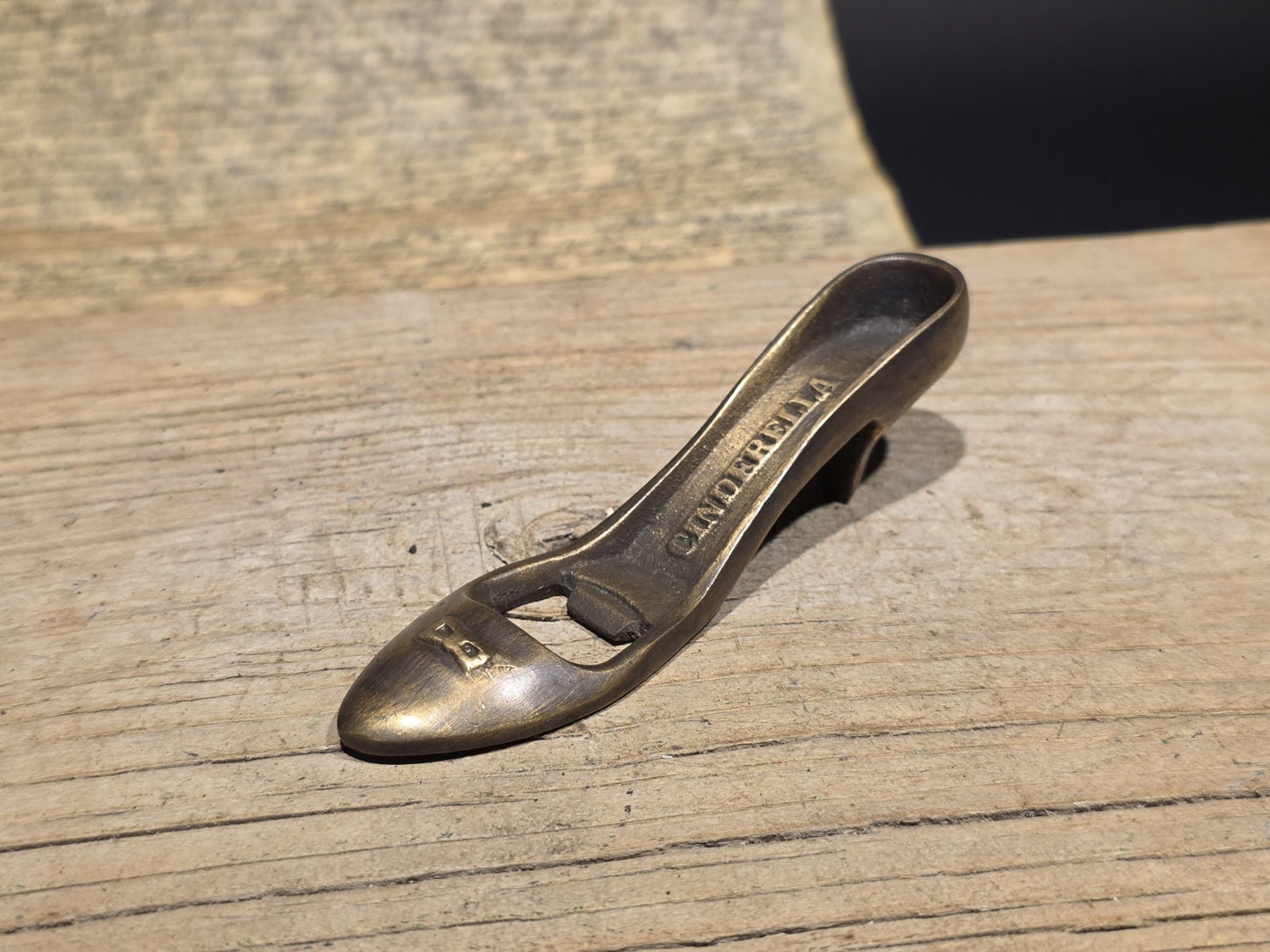 5" Vintage Style Brass "Cinderella" High Heel Shoe Bottle Opener