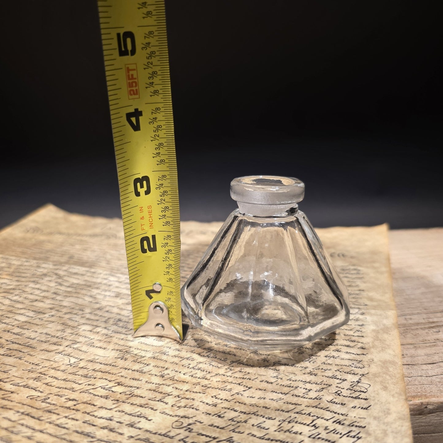 3" Antique Style Glass Inkwell Desk Ink Bottle Writing Accessory