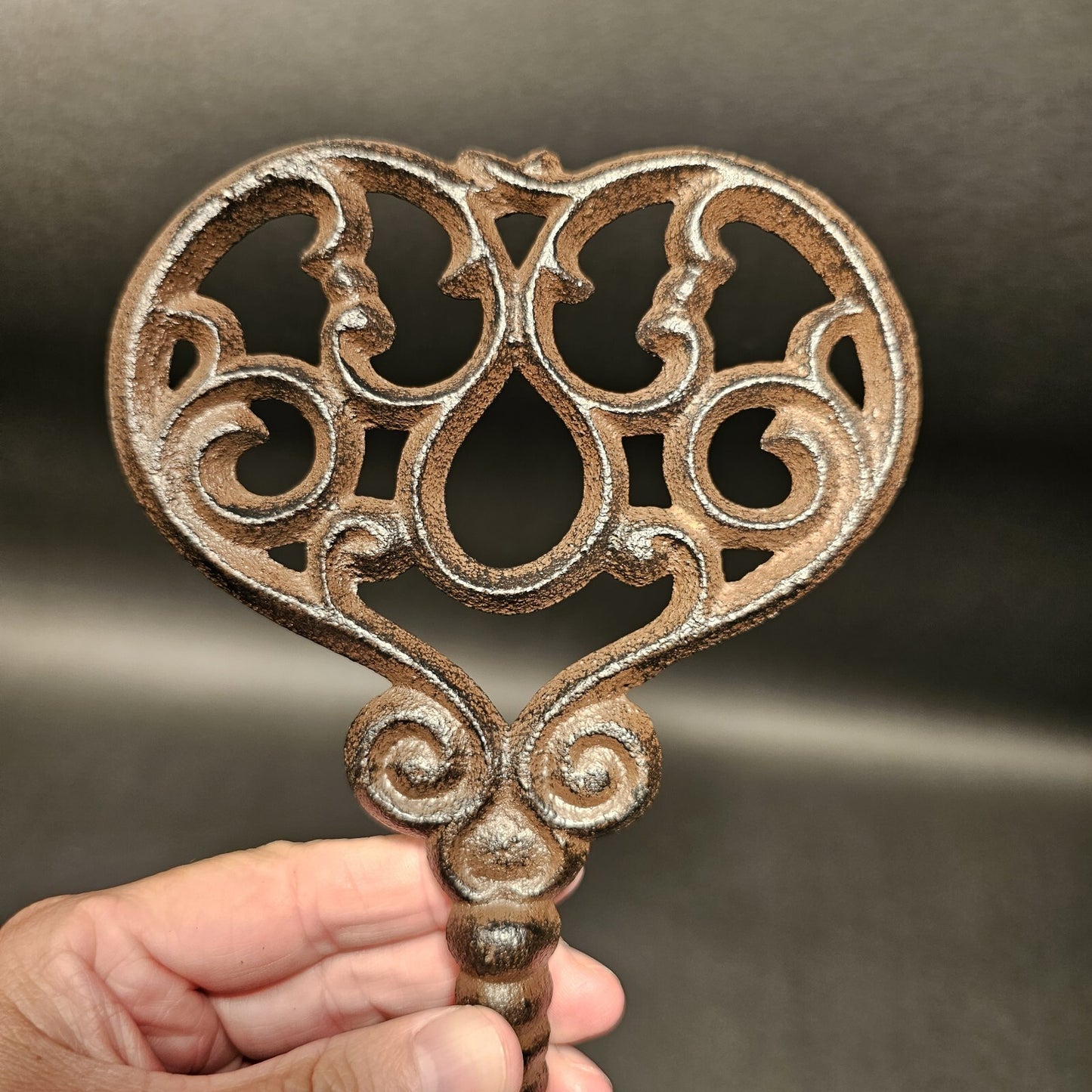 13" Antique Vintage Style Cast Iron Large Ornate Skeleton Key