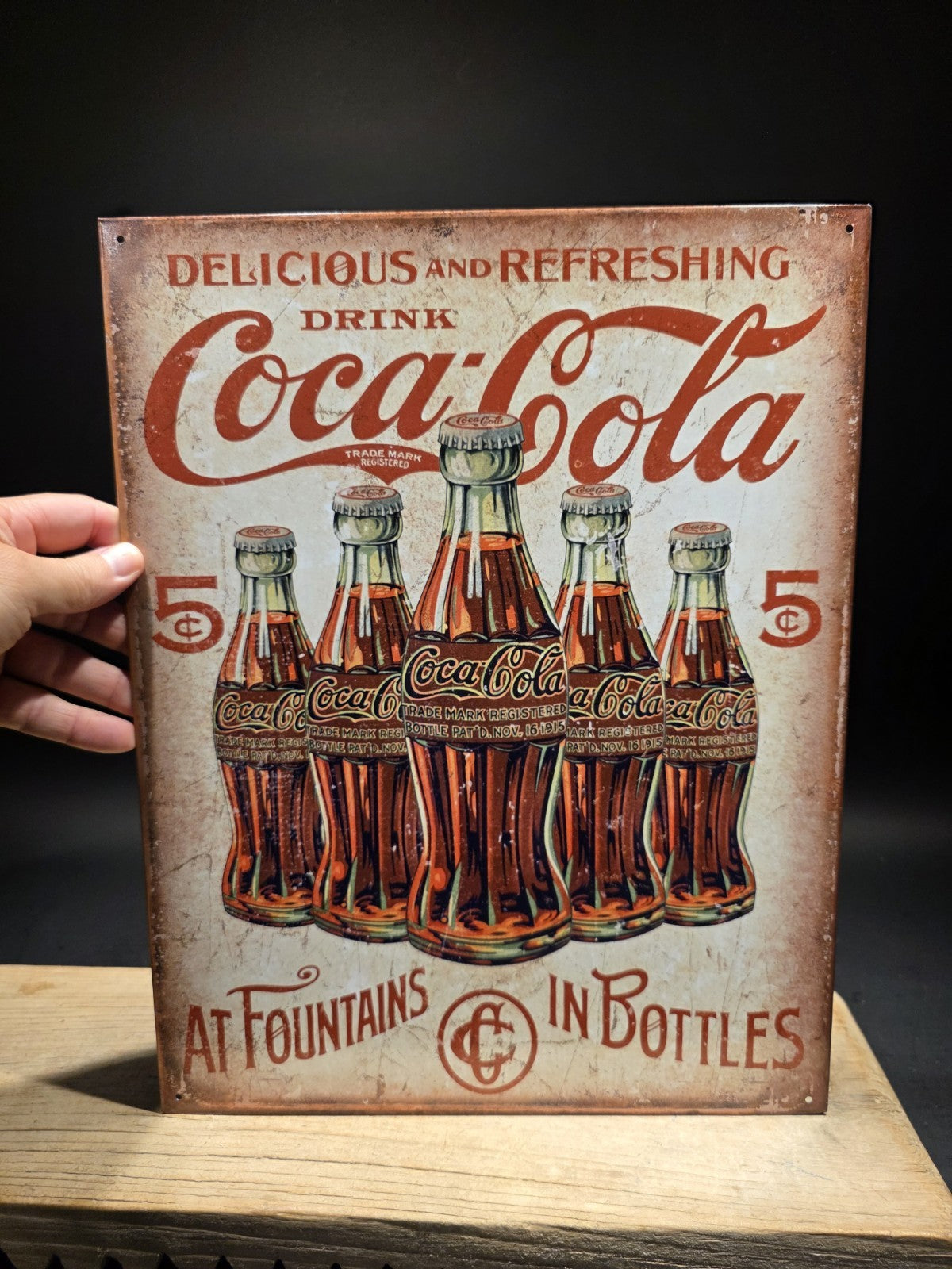 Metal Vintage Style Coca Cola Bottles Sign