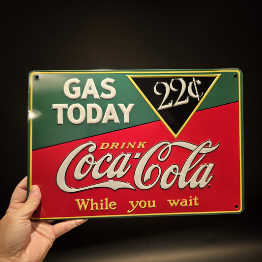 15" Coca-Cola Metal Vintage Style Gas Station Advertising Sign