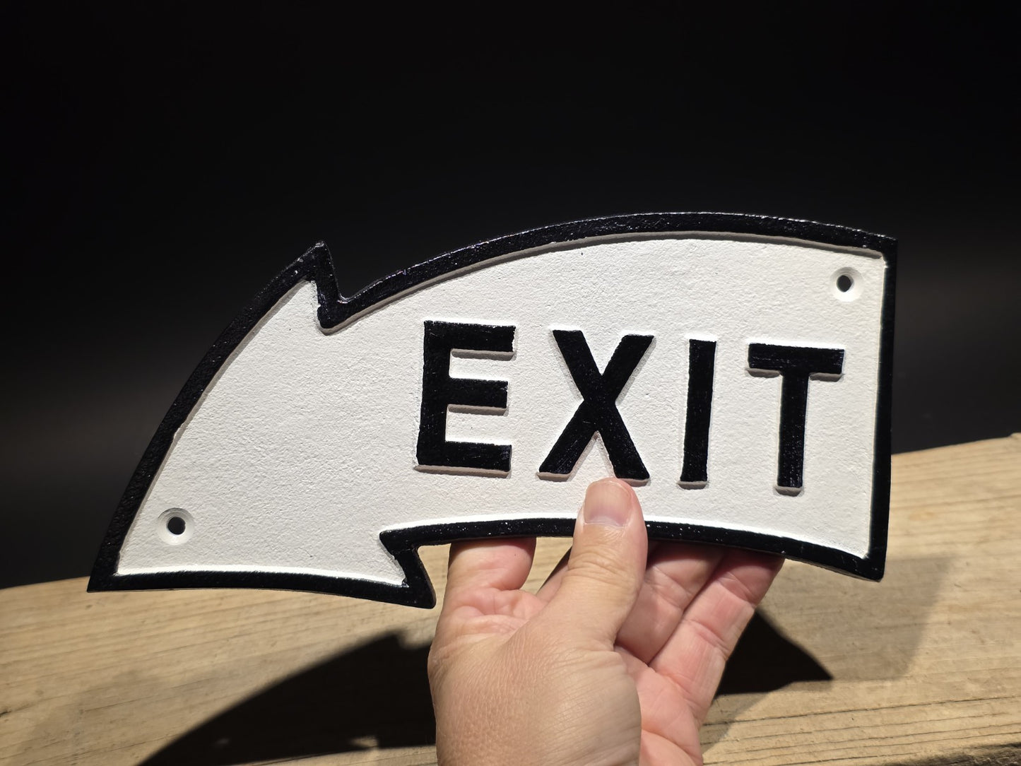 9 1/2" Vintage Style Cast Iron Arrow Exit Plaque Sign