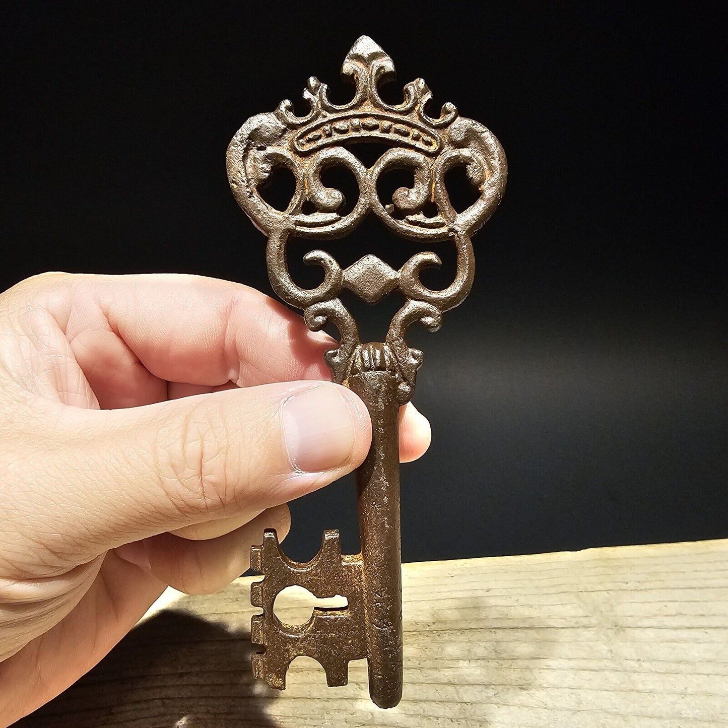 5" Antique Style Cast Iron Large Skeleton Church Key