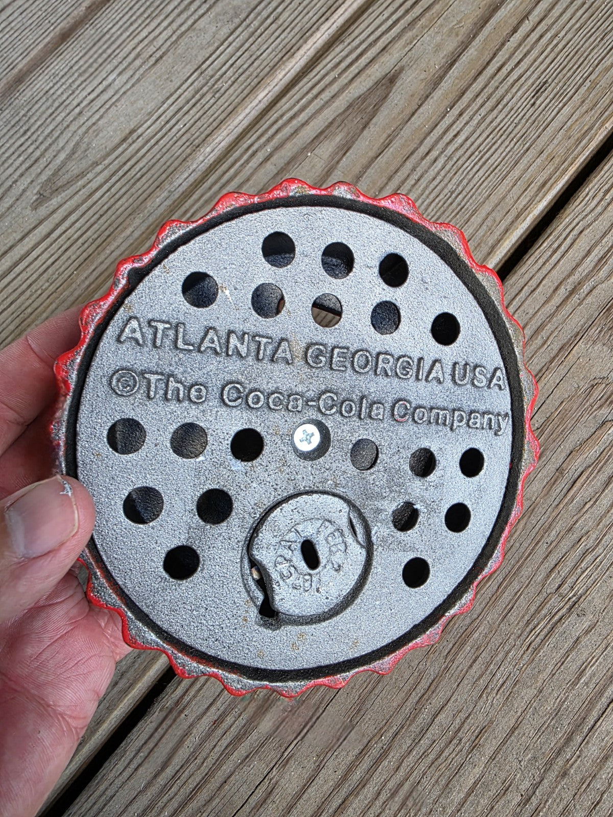 Antique Vintage Style Cast Iron Coca Cola Bottle Cap Coin Bank Atlanta Ga.