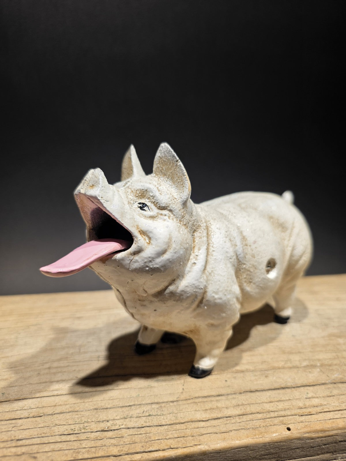 Antique Style Cast Iron Mechanical Hog Pig Coin Bank