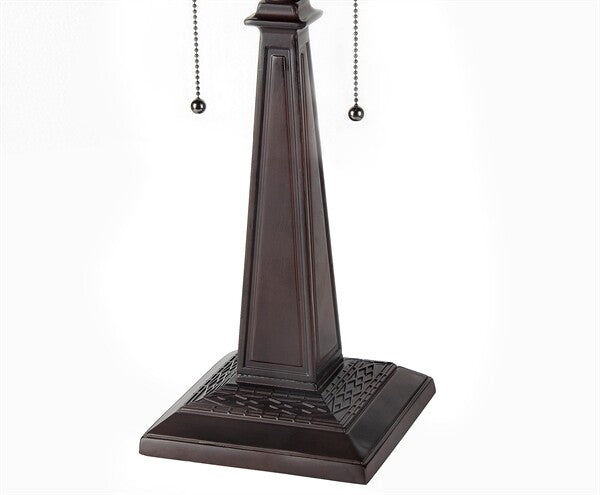 23.2" Antique Vintage Style Stained Glass Mission Table Lamp