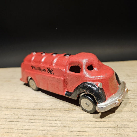 Vintage Style Red Cast Iron Toy Phillips 66 Car Delivery Van