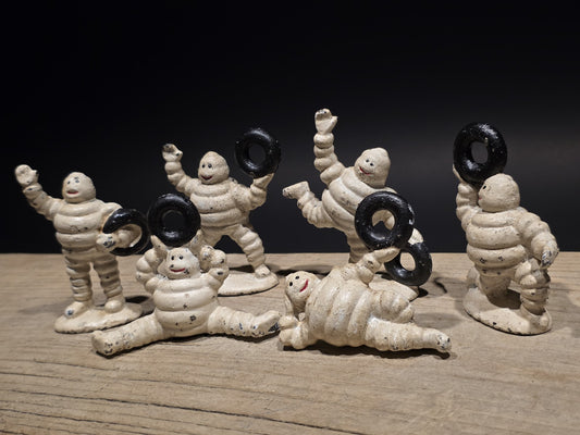 Vintage Style Cast Iron Set of 6 Michelin Men – Classic Advertising