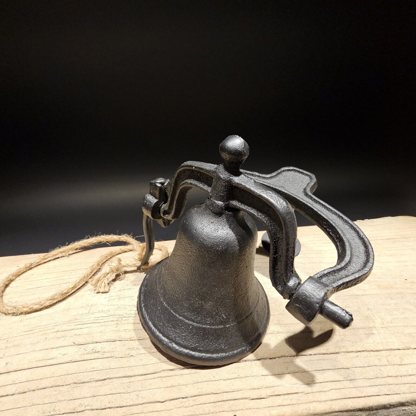 Antique Vintage Style Black Wall Mount Cast Iron Farm Bell