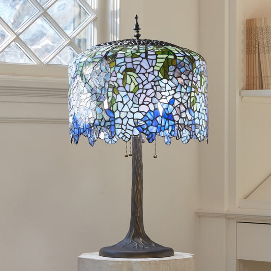 29.5" Wisteria Leaded Glass Stained Glass Table Lamp