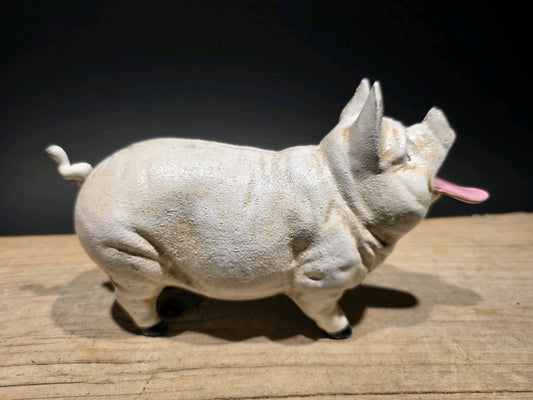 Antique Style Cast Iron Mechanical Hog Pig Coin Bank