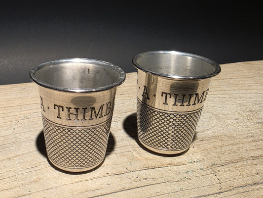 Vintage Style Metal Thimble Shot Glass Set