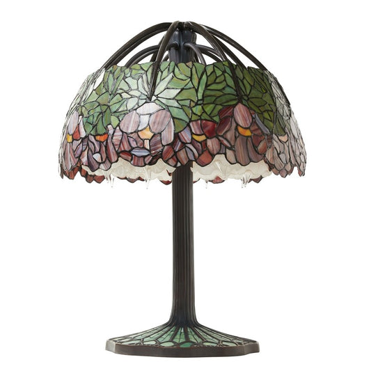 27"H Lotus Mosaic Base Stained Glass Table Lamp