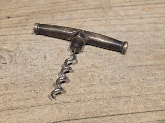 Vintage Style Brass & Iron Corkscrew Engraved
