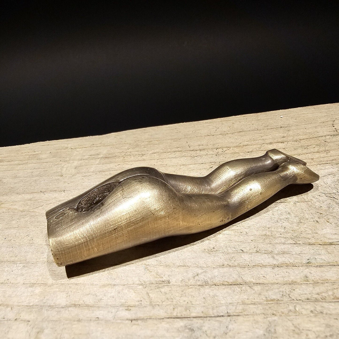 Antique Vintage Style Brass Risque Lady Legs Nut Cracker