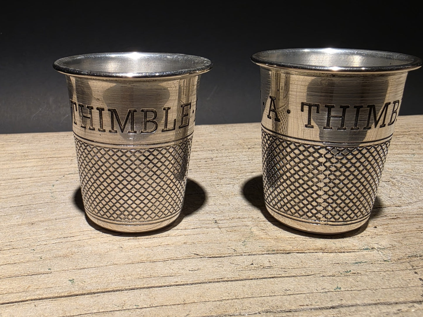 Vintage Style Metal Thimble Shot Glass Set