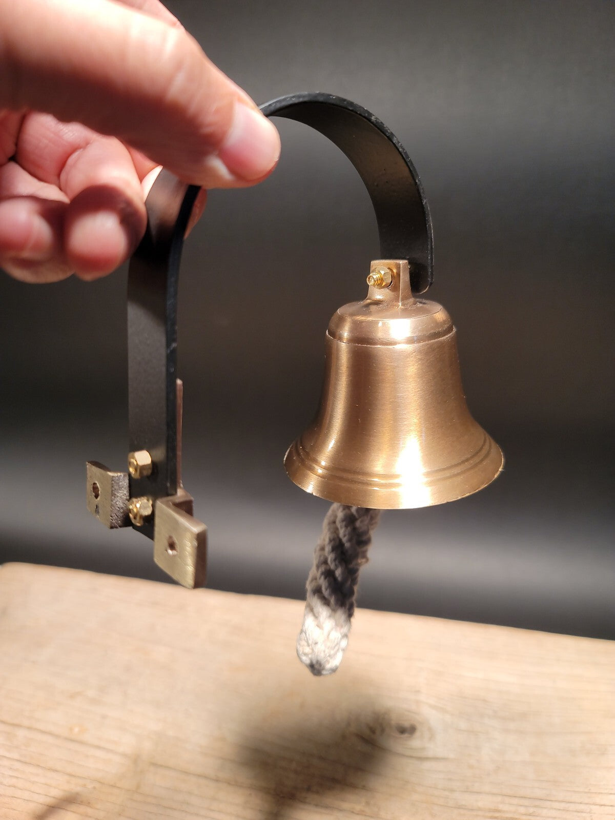 Antique Vintage Style Brass Wall Mount Dog Doorbell Bar Bell