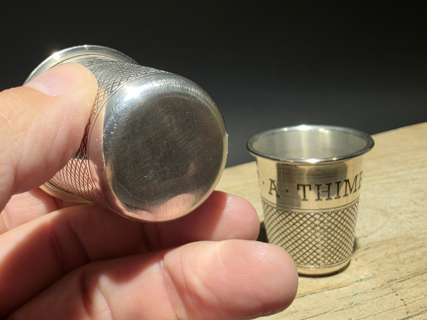 Vintage Style Metal Thimble Shot Glass Set