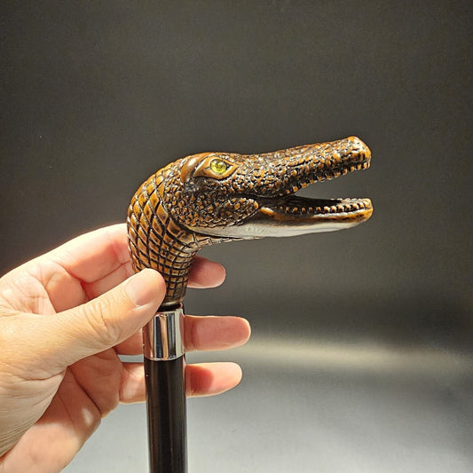 36" Antique Style Gator Head Walking Stick Cane