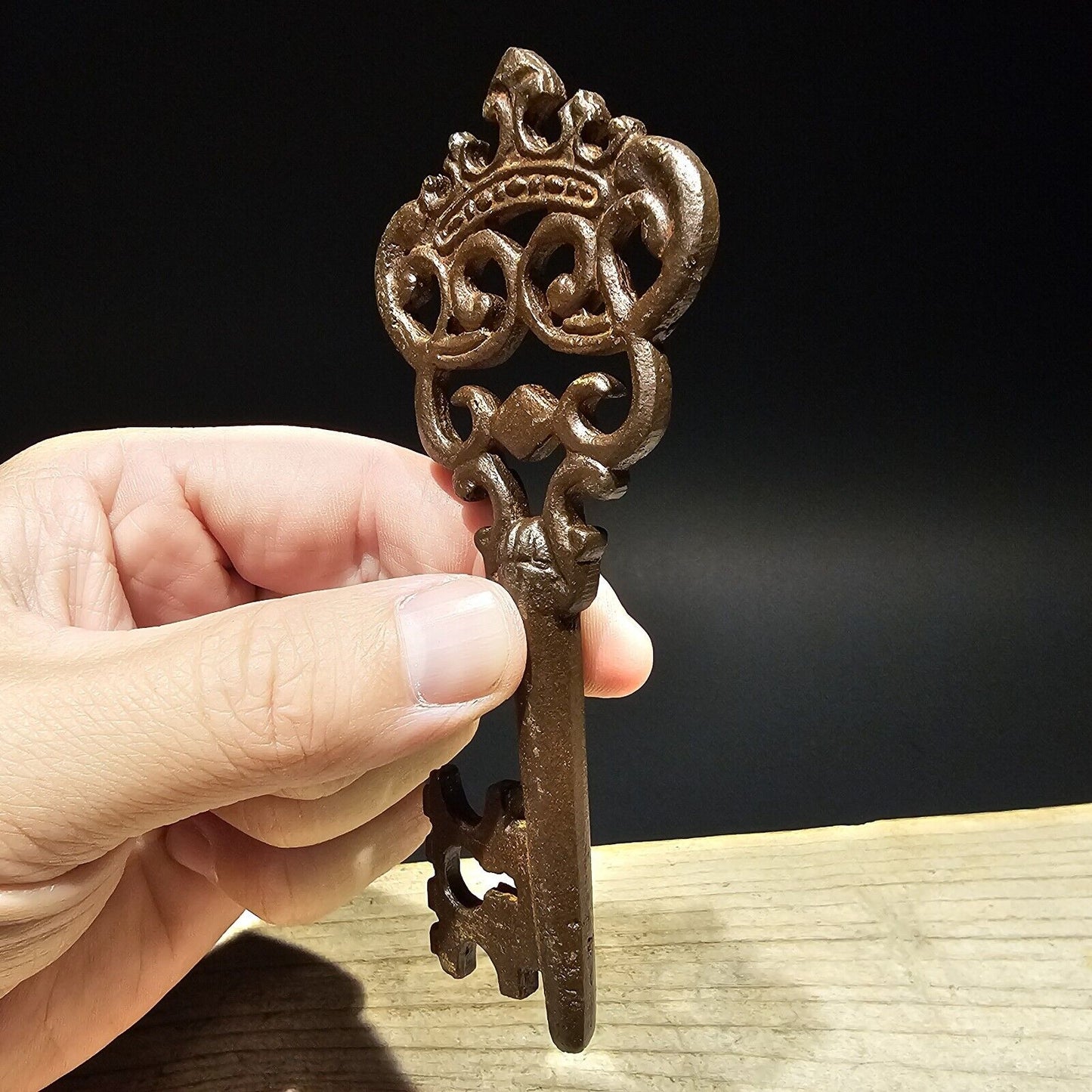 5" Antique Style Cast Iron Large Skeleton Church Key