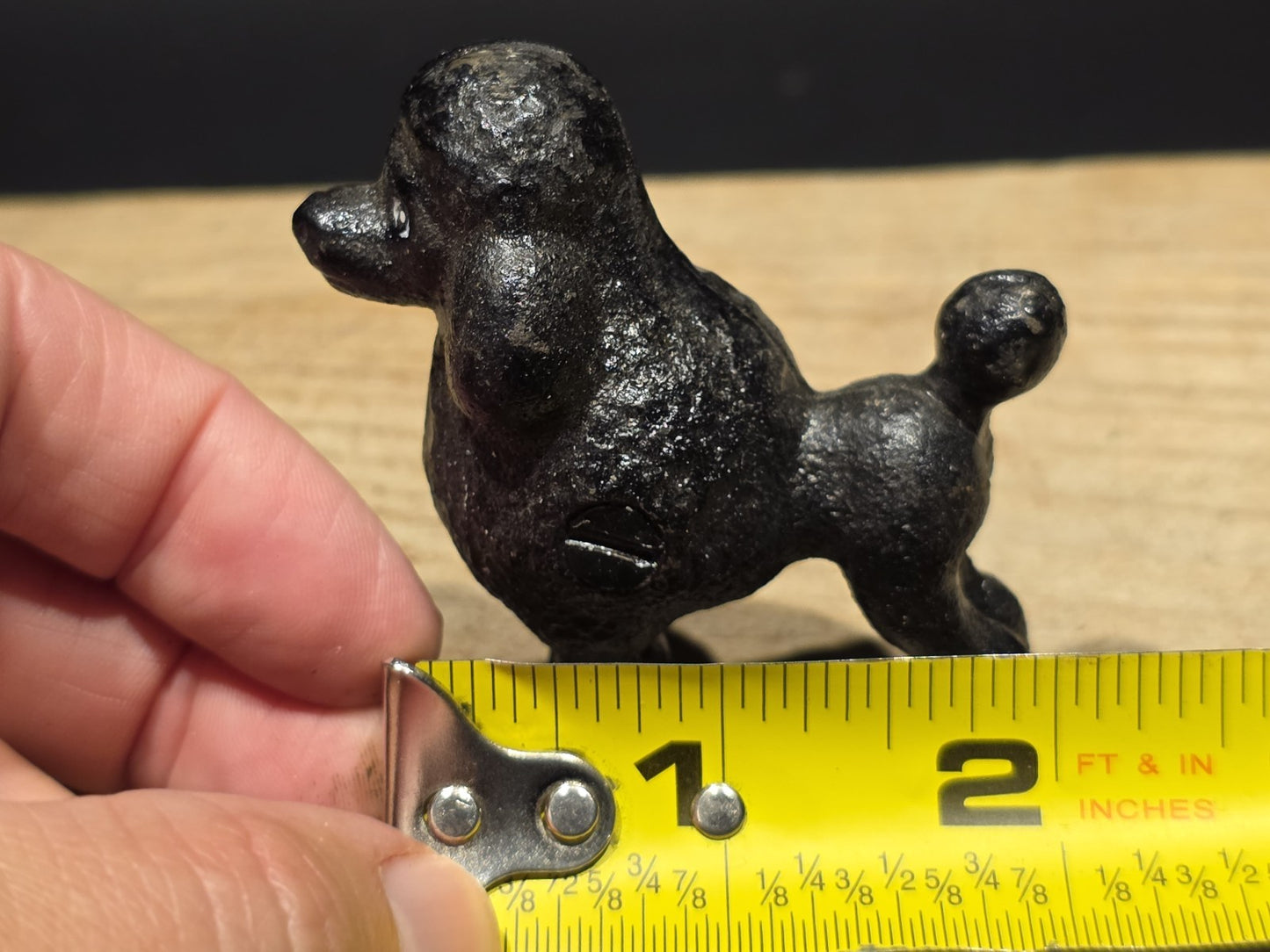 Cast Iron Poodle Dog Figurine – Vintage Style Black Poodle Statue