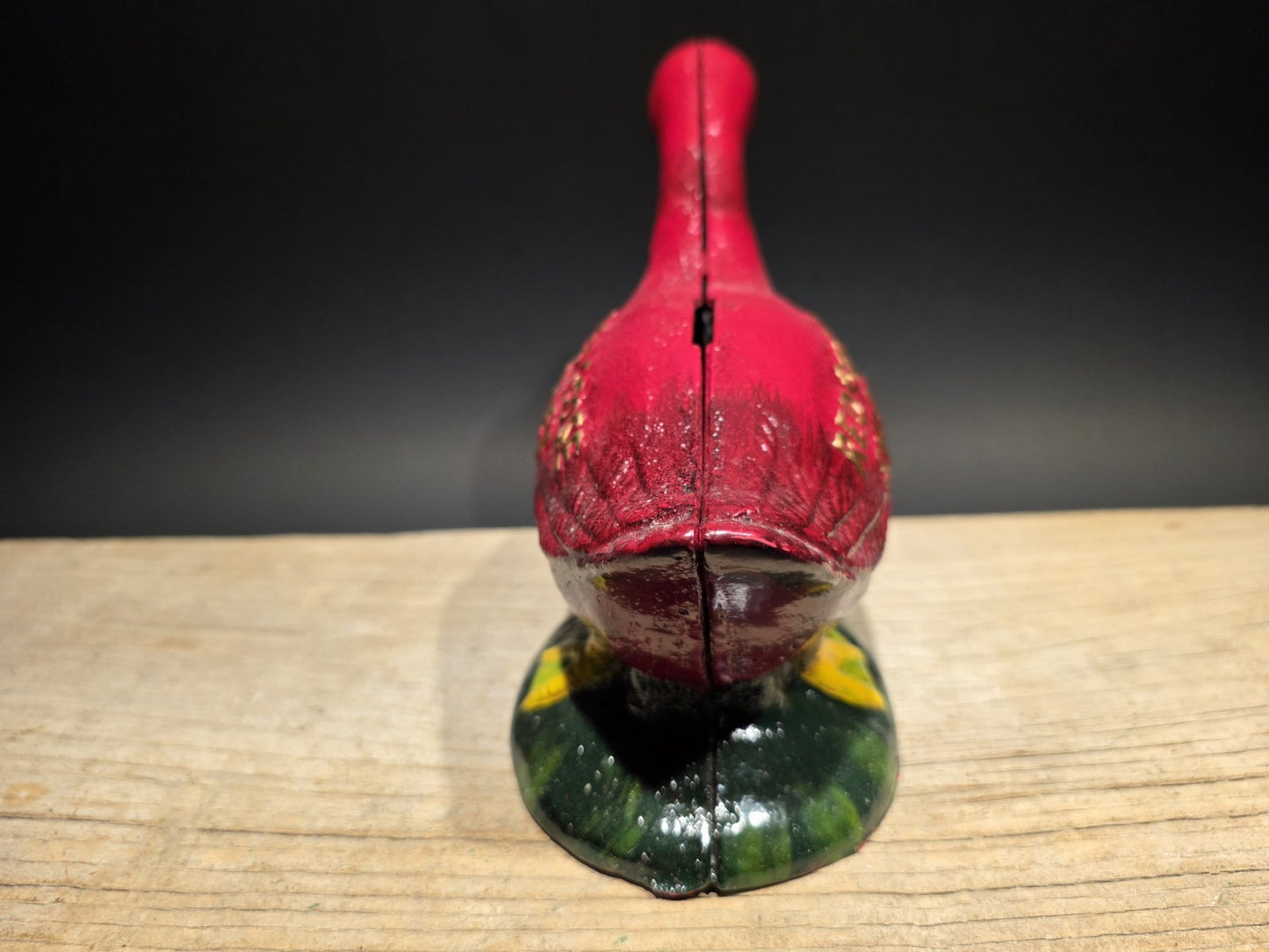 Antique Style Red Goose Cast Iron Still Coin Bank