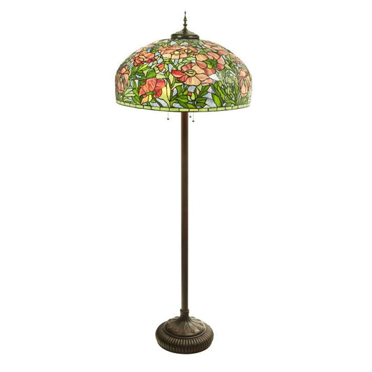 69"H  Antique Style Stained Glass Floor Lamp