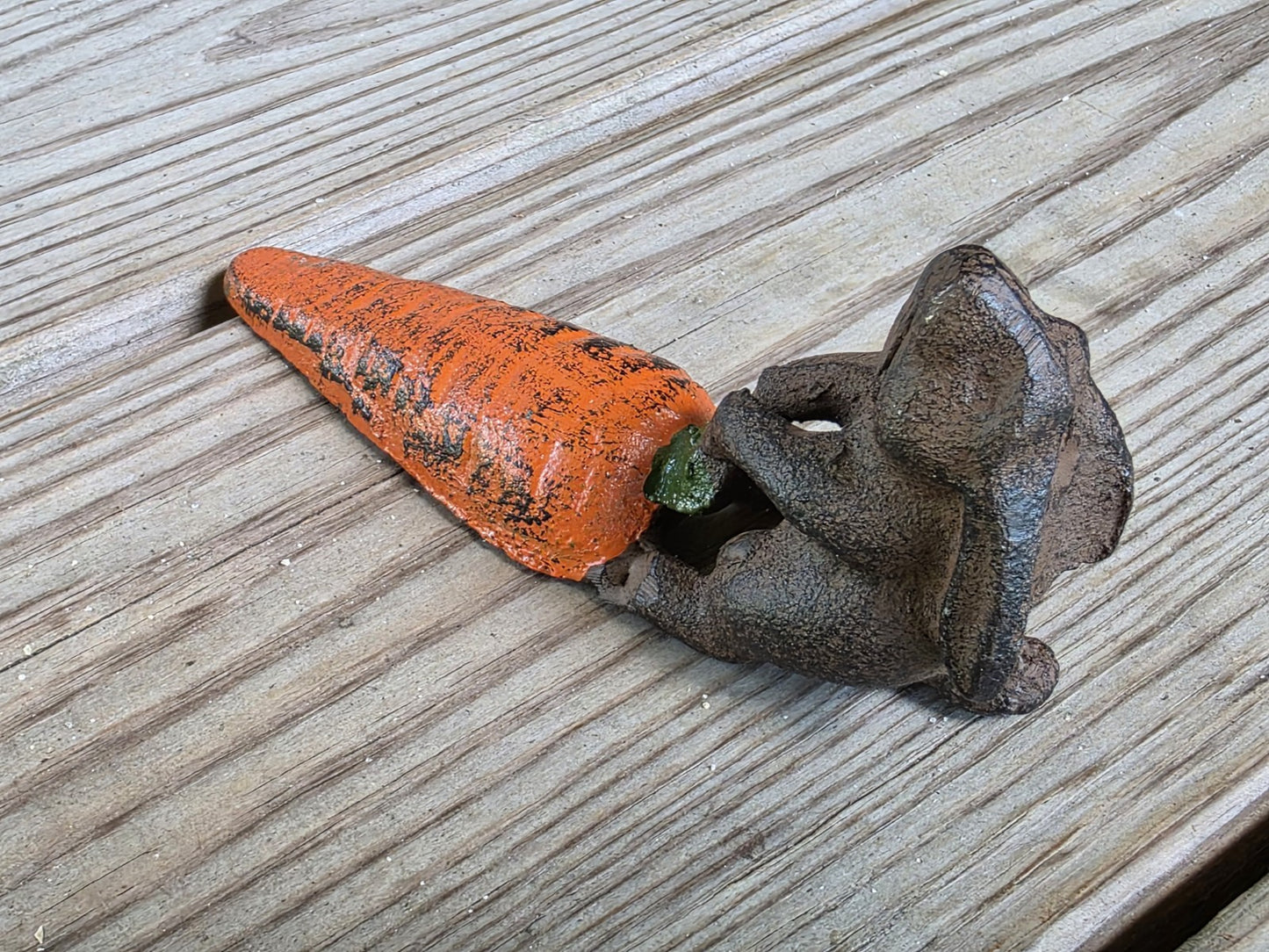 Antique Vintage Style Cast Iron Door Stop Rabbit Hare Wedge