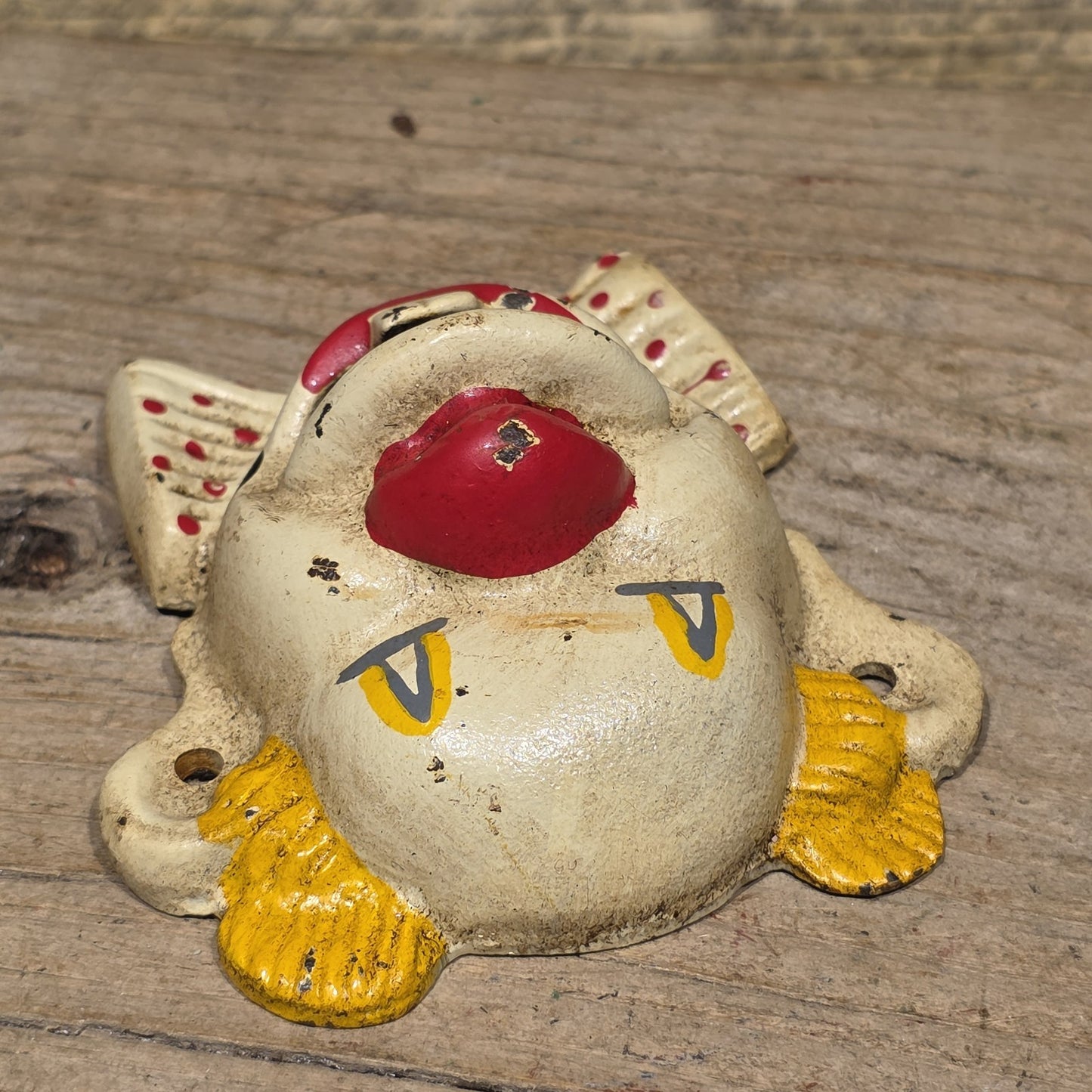 Antique Vintage Style Cast Iron wall mount folk art Clown Beer Bottle Opener