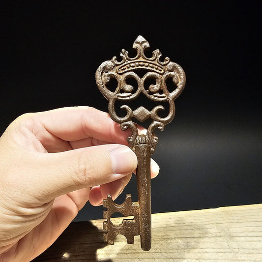 5" Antique Style Cast Iron Large Skeleton Church Key