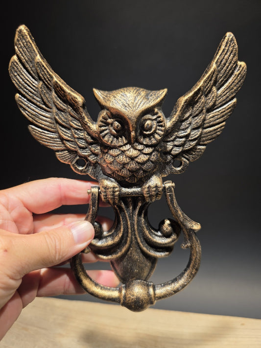 Antique Vintage Style Cast Iron Owl Door knocker