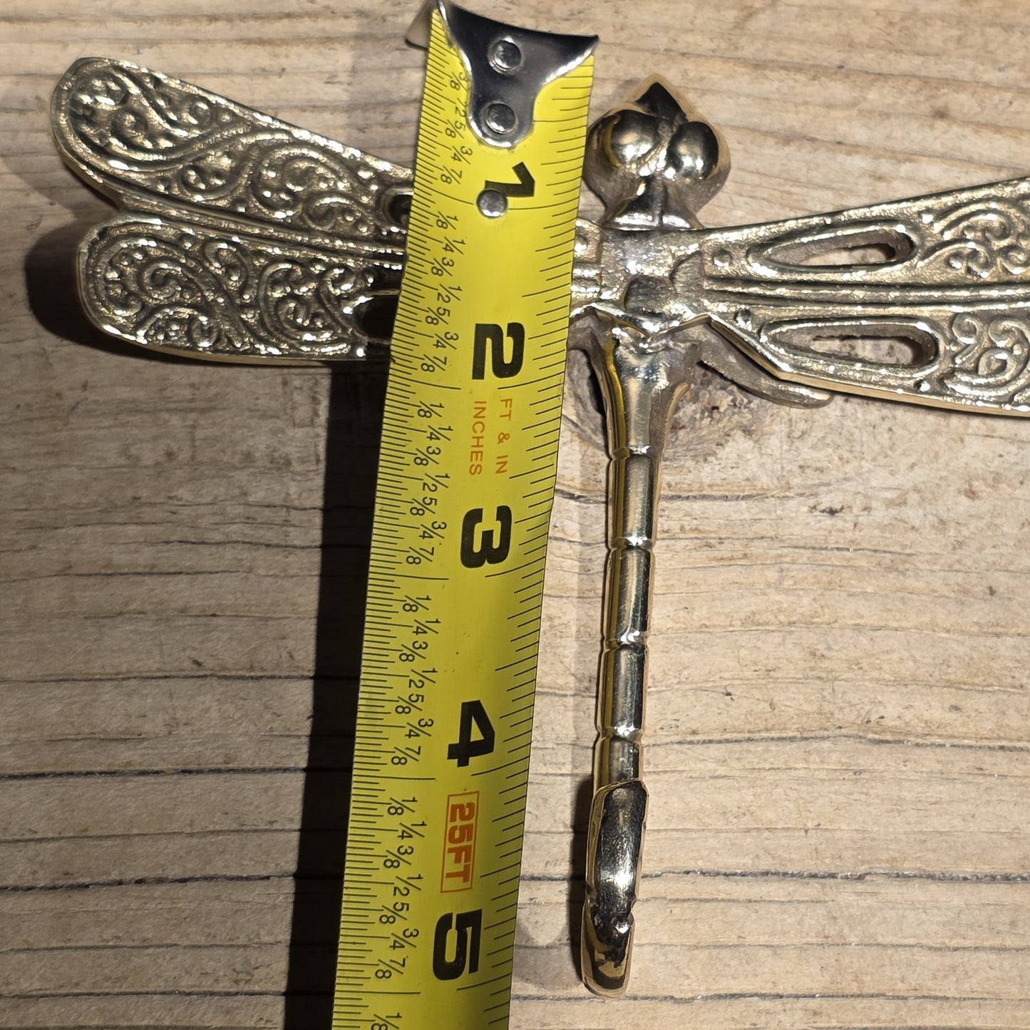 Solid Brass Dragonfly Wall Hook Art Nouveau Style Coat Hook