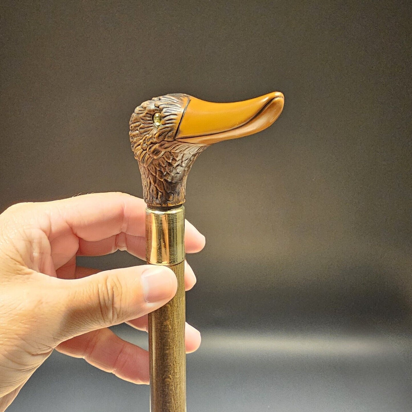 36" Antique Style Brown Duck Head Walking Stick Cane