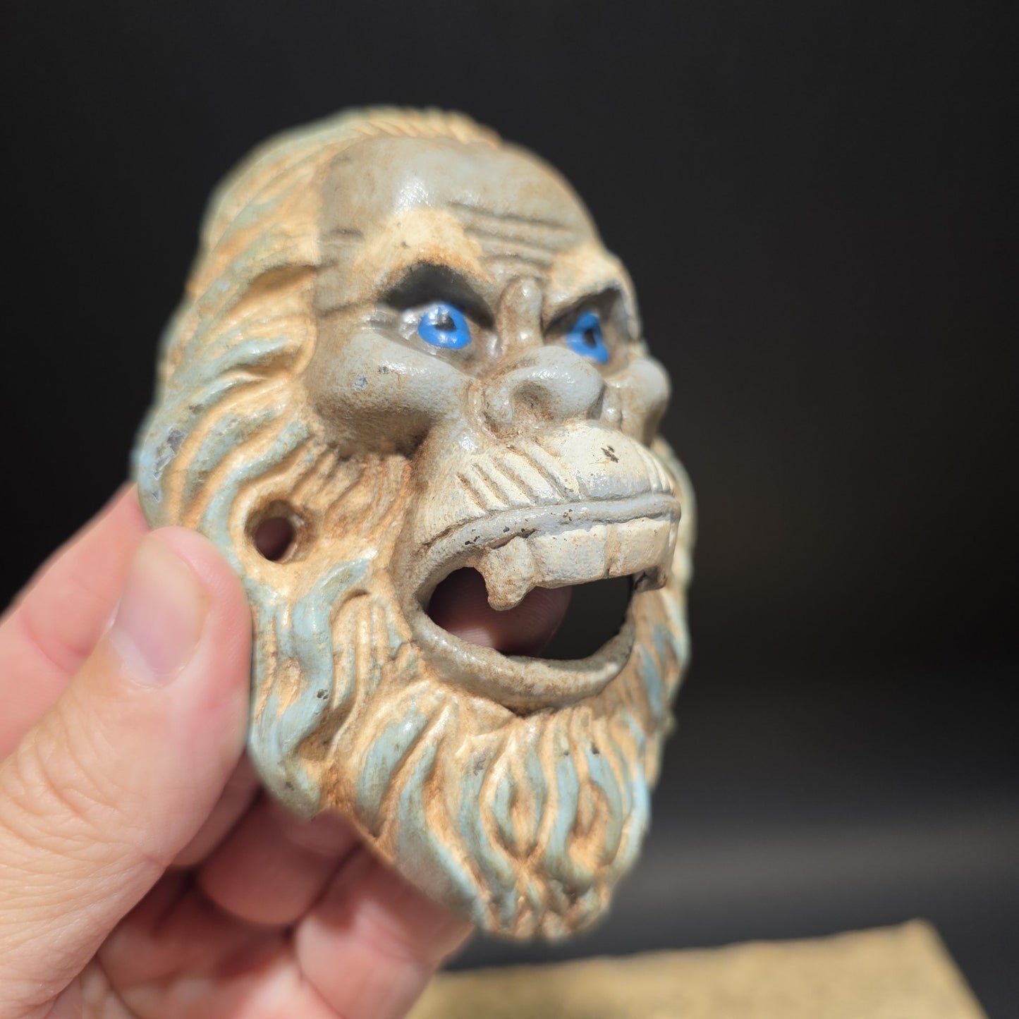 Antique Vintage Style Cast Iron Yeti Sasquatch Wall mount Bottle Opener
