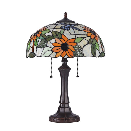 22.2" Tiffany-Style Sunflower Stained Glass Table Lamp
