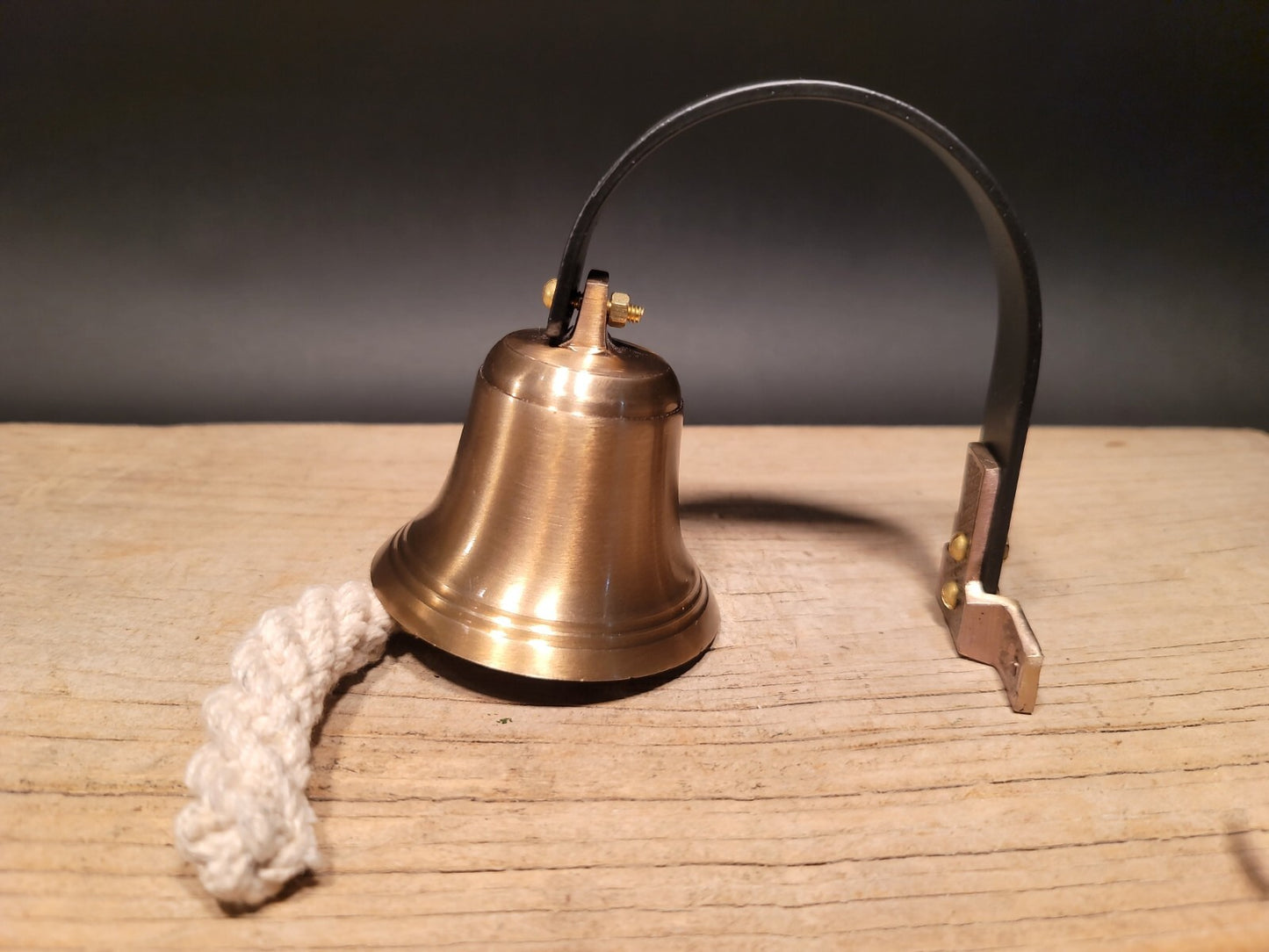Antique Vintage Style Brass Wall Mount Dog Doorbell Bar Bell