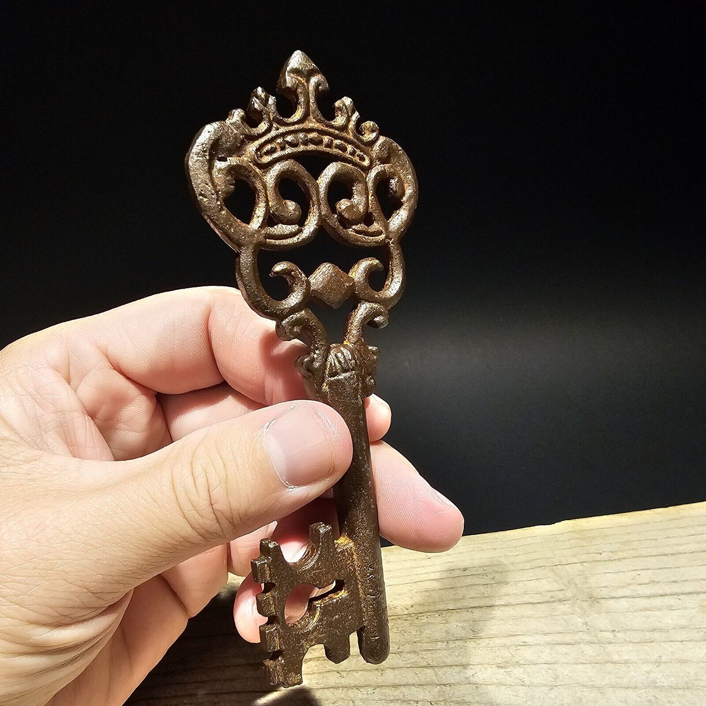 5" Antique Style Cast Iron Large Skeleton Church Key