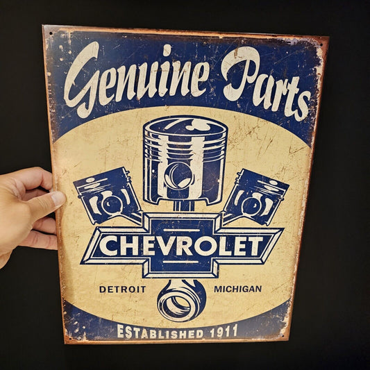 Antique Vintage Style Metal Chevy Car Sign