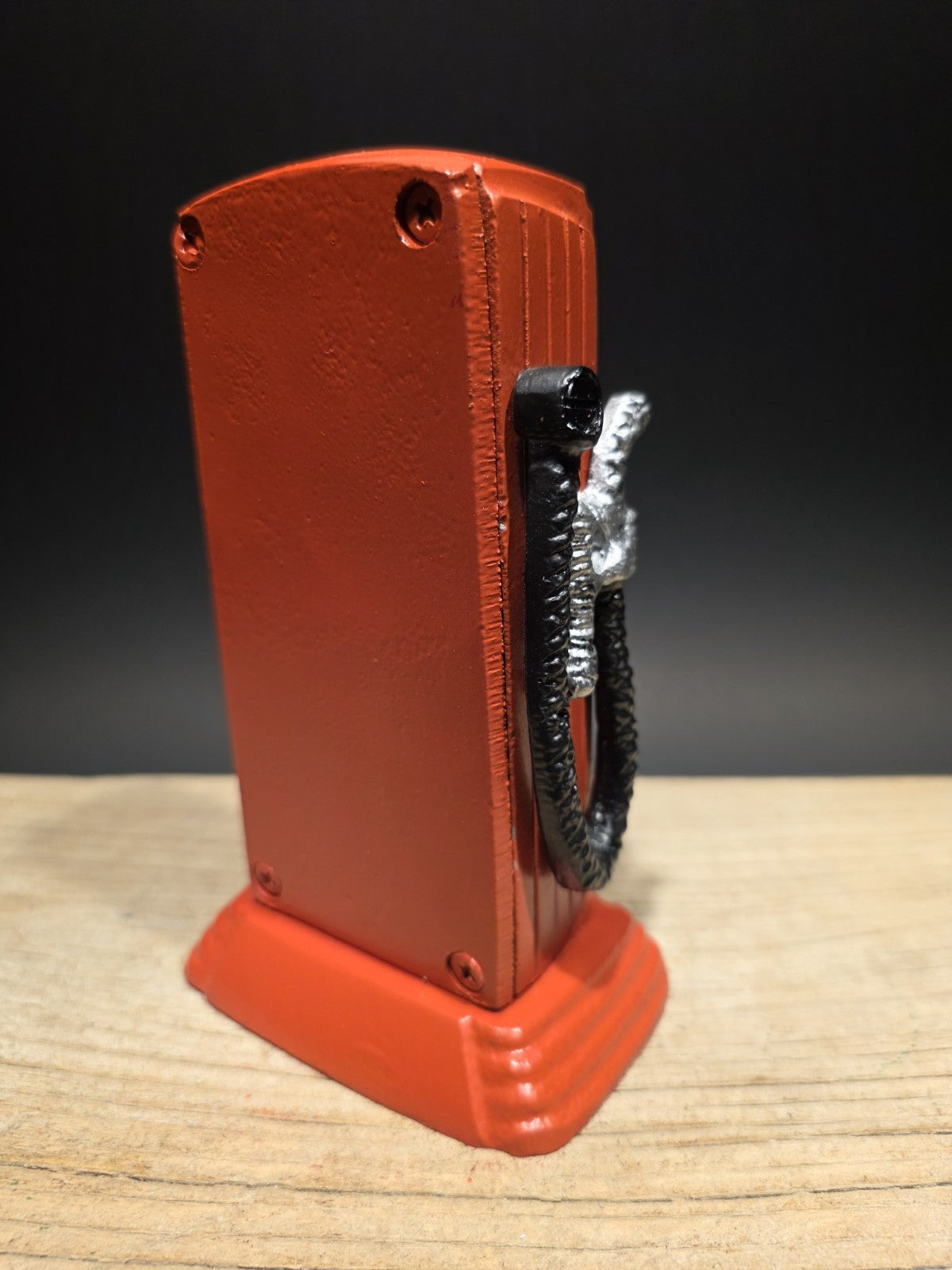 Vintage Style Metal Oilzum Gasoline Orange Mini Gas Pump Coin Bank